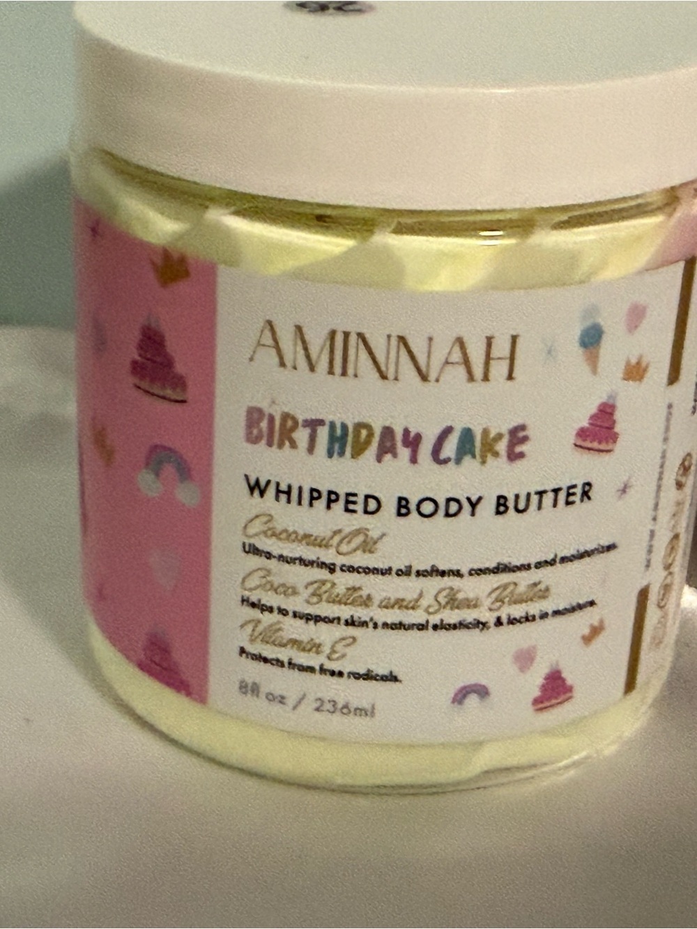 Aminnah “Birthday Cake” Whipped Body Butter! 🎂